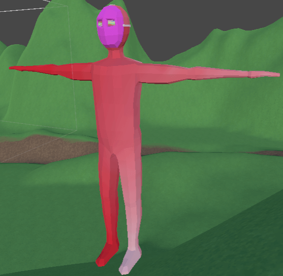 Humanoid candycane coloured enemy variant