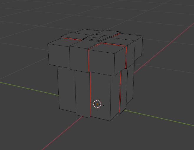 A yellow and red present